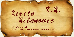 Kirilo Milanović vizit kartica